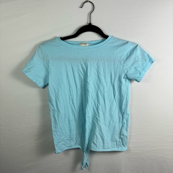 Crewcuts Blue Tie Front Short Sleeve T-Shirt Girls Size 12 - Picture 1 of 4